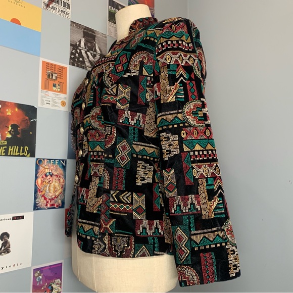 Vintage Tapestry Embroidered Avant Garde Blazer Jacket - Picture 3 of 13